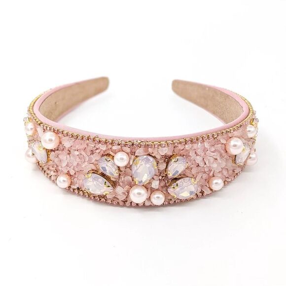 Rose Gemstone Embellished Statement Headband - Picture 2 of 4
